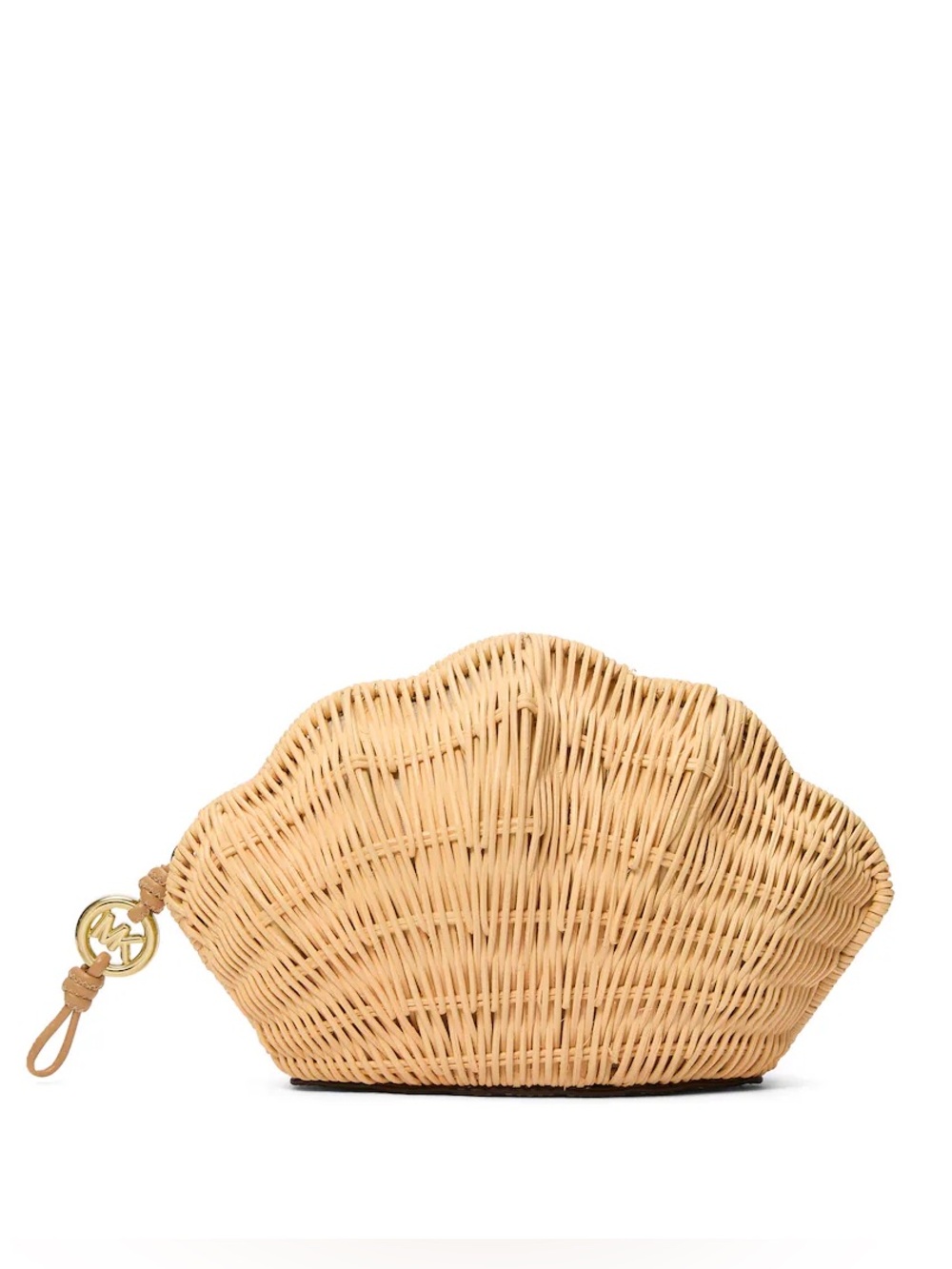 Michael Kors Shelly Straw Clutch Wicker Shell Shaped - Natural Color